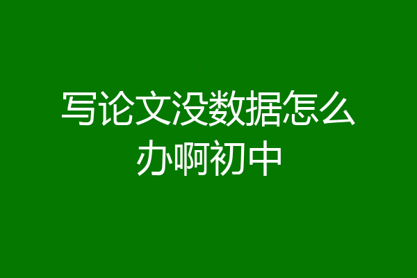 写论文没数据怎么办啊初中