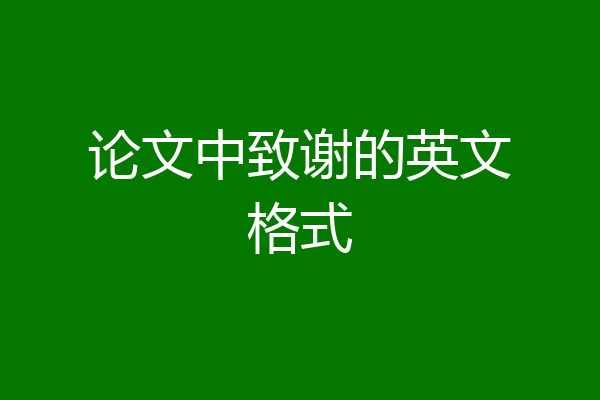 论文中致谢的英文格式