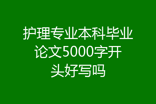 护理专业本科毕业论文5000字开头好写吗