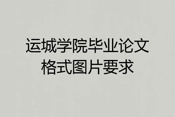 运城学院毕业论文格式图片要求