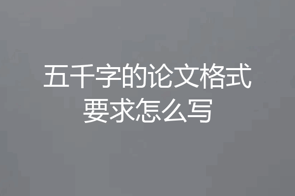 五千字的论文格式要求怎么写