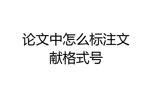 论文中怎么标注文献格式号
