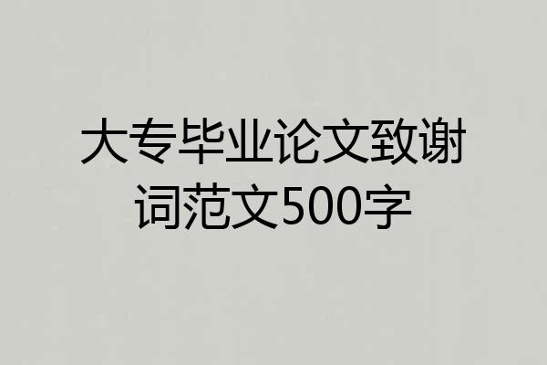 大专毕业论文致谢词范文500字