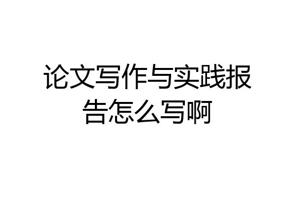 论文写作与实践报告怎么写啊