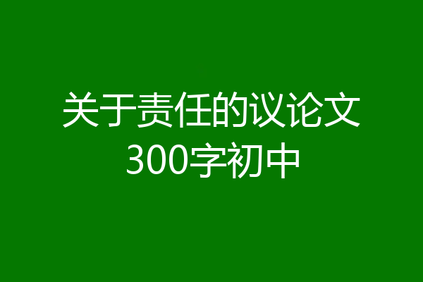 关于责任的议论文300字初中