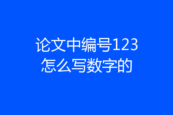 论文中编号123怎么写数字的