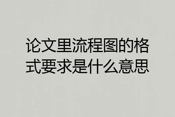 论文里流程图的格式要求是什么意思