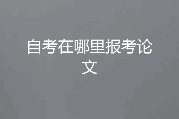 自考在哪里报考论文