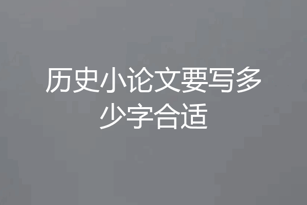 历史小论文要写多少字合适