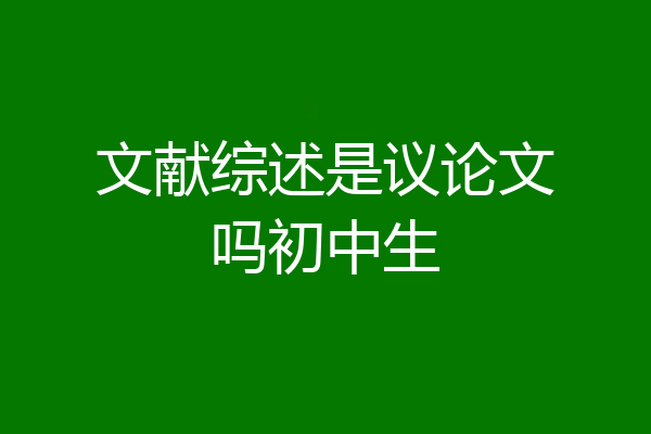 文献综述是议论文吗初中生