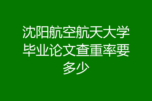 沈阳航空航天大学毕业论文查重率要多少
