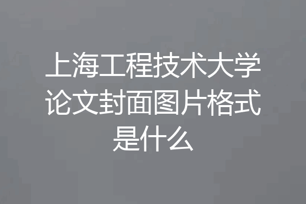 上海工程技术大学论文封面图片格式是什么