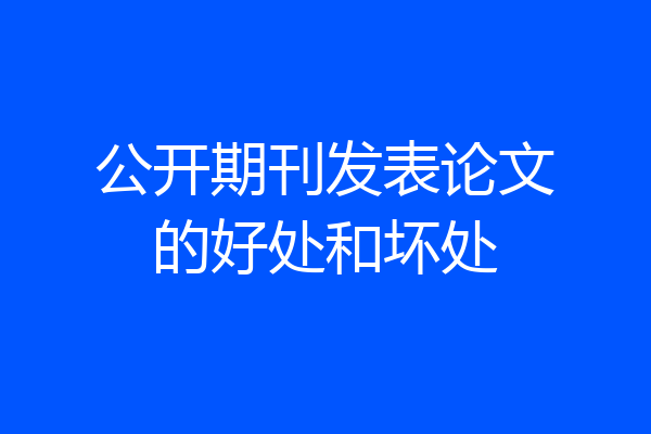 公开期刊发表论文的好处和坏处