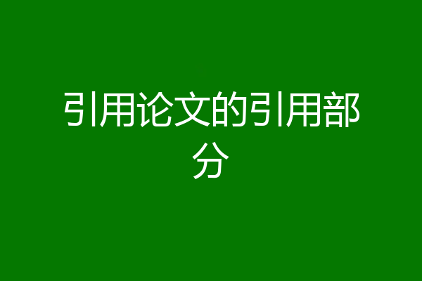引用论文的引用部分