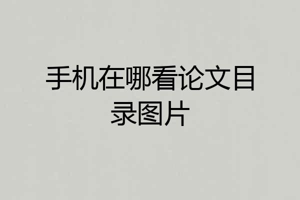 手机在哪看论文目录图片