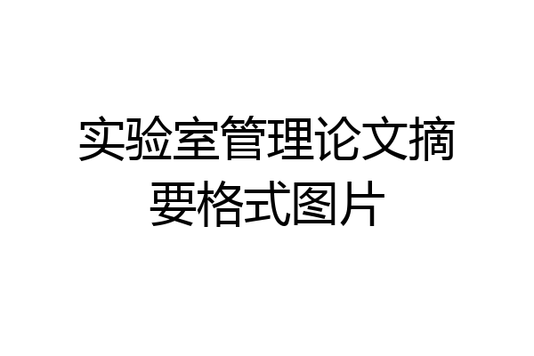 实验室管理论文摘要格式图片