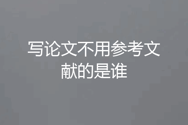 写论文不用参考文献的是谁