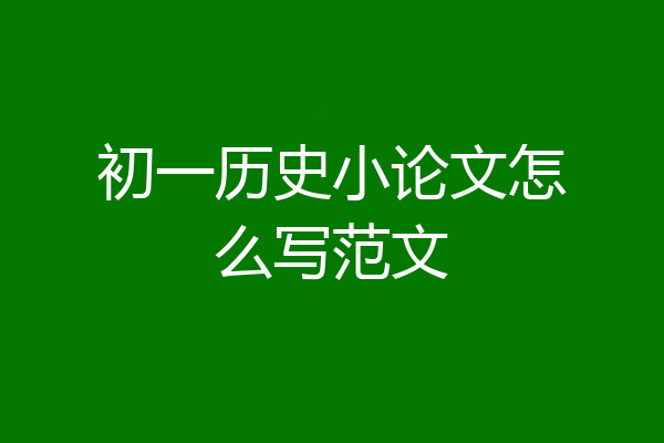 初一历史小论文怎么写范文