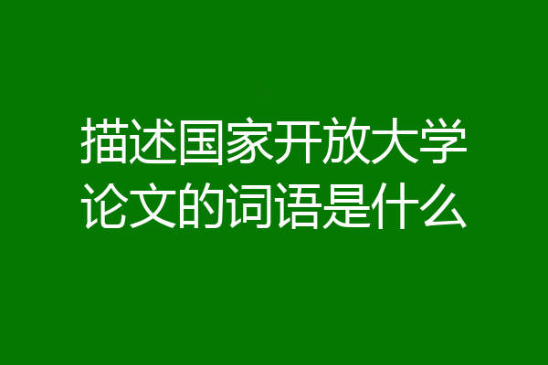 描述国家开放大学论文的词语是什么