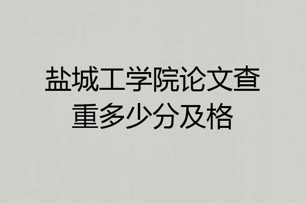 盐城工学院论文查重多少分及格