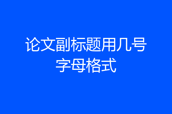 论文副标题用几号字母格式