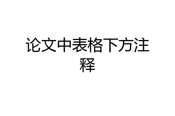 论文中表格下方注释