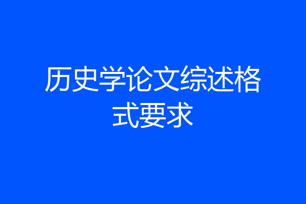 历史学论文综述格式要求