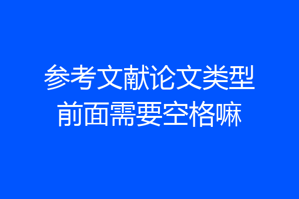 参考文献论文类型前面需要空格嘛