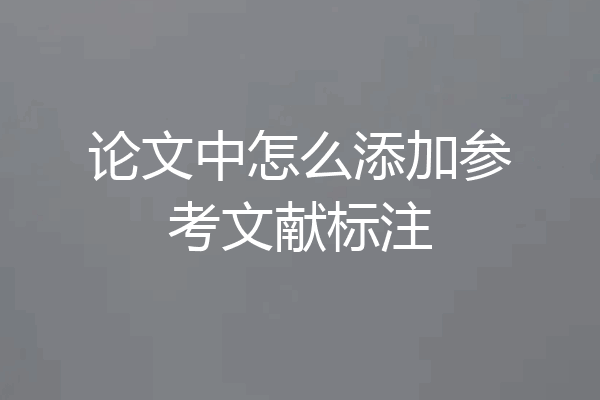 论文中怎么添加参考文献标注