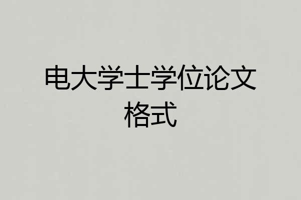 电大学士学位论文格式