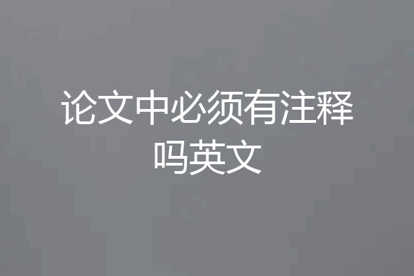 论文中必须有注释吗英文