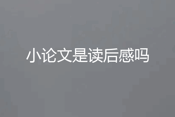 小论文是读后感吗