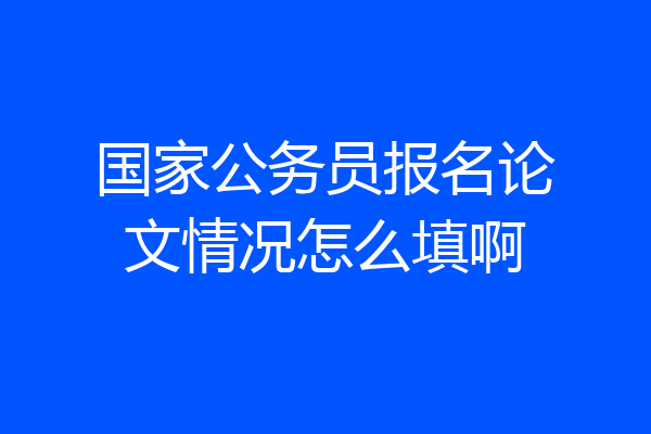 国家公务员报名论文情况怎么填啊