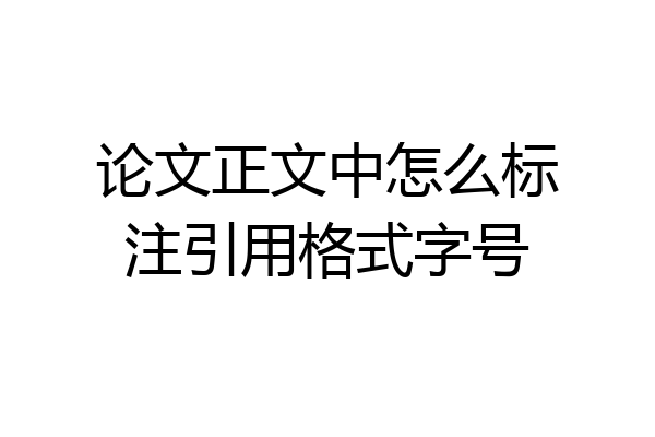 论文正文中怎么标注引用格式字号