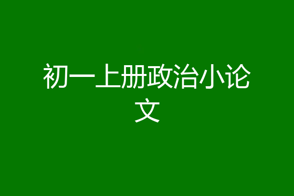 初一上册政治小论文