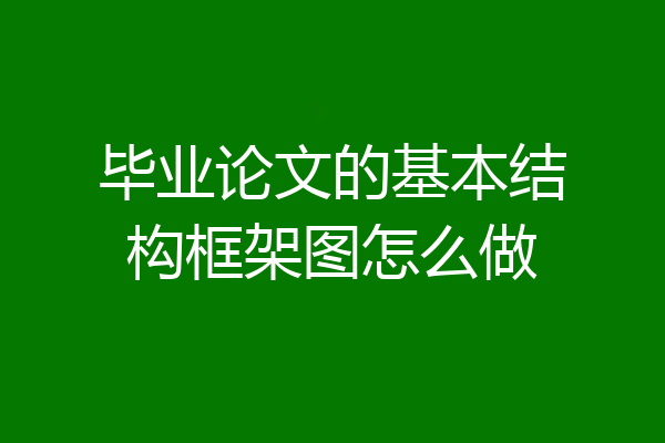 毕业论文的基本结构框架图怎么做