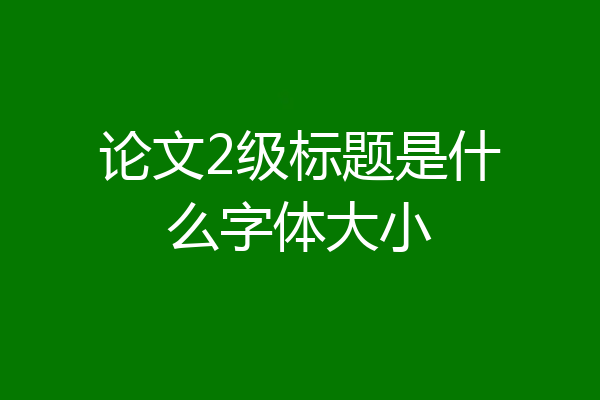 论文2级标题是什么字体大小