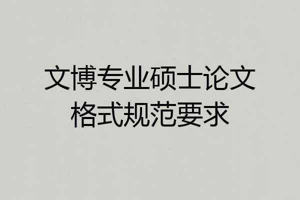 文博专业硕士论文格式规范要求
