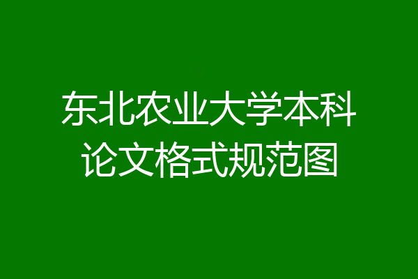 东北农业大学本科论文格式规范图