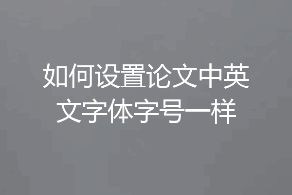 如何设置论文中英文字体字号一样