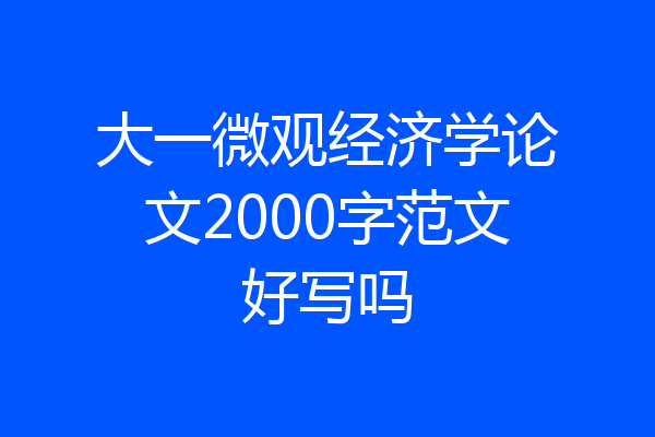 大一微观经济学论文2000字范文好写吗