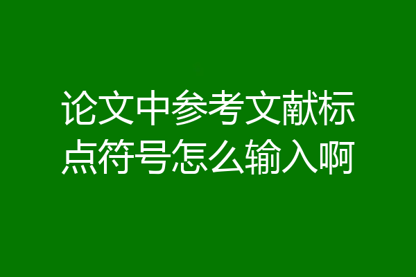 论文中参考文献标点符号怎么输入啊