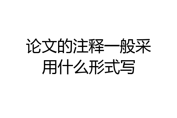 论文的注释一般采用什么形式写