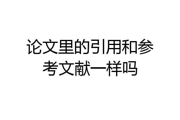 论文里的引用和参考文献一样吗