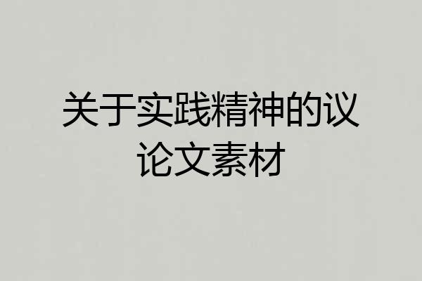 关于实践精神的议论文素材