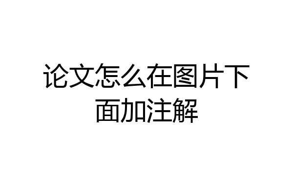 论文怎么在图片下面加注解