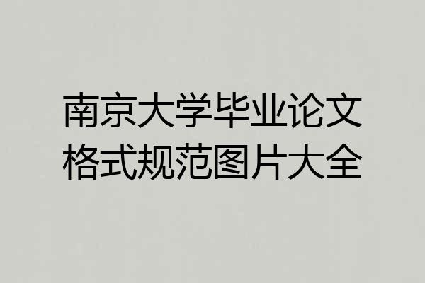 南京大学毕业论文格式规范图片大全