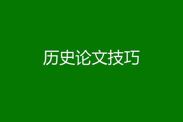 历史论文技巧