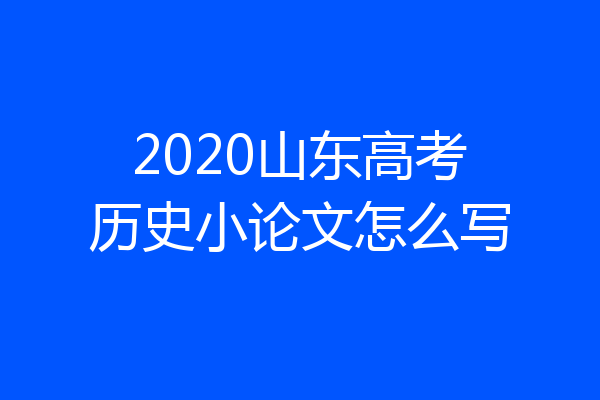 2020山东高考历史小论文怎么写