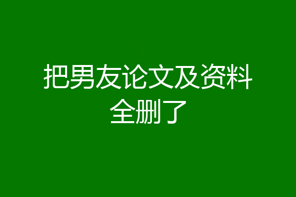 把男友论文及资料全删了